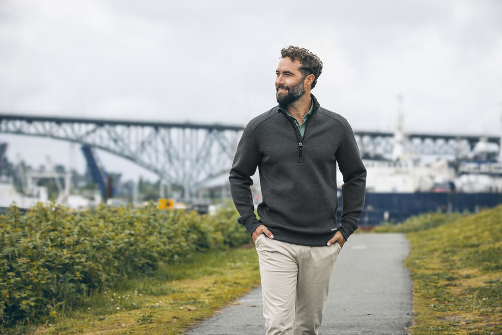 Herren Hoody mit halber Reisverschluss