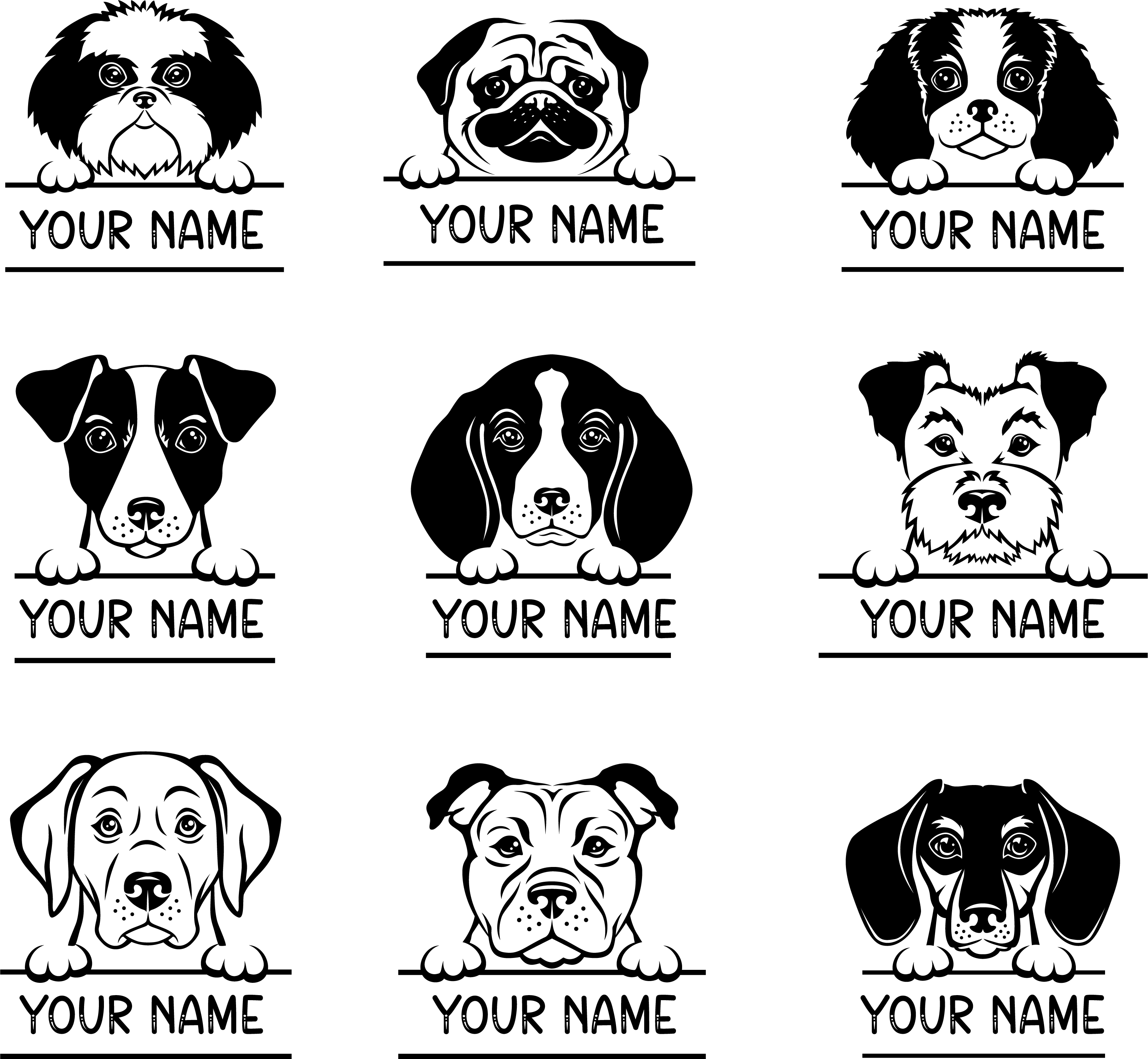 Hunde Namen Sticker